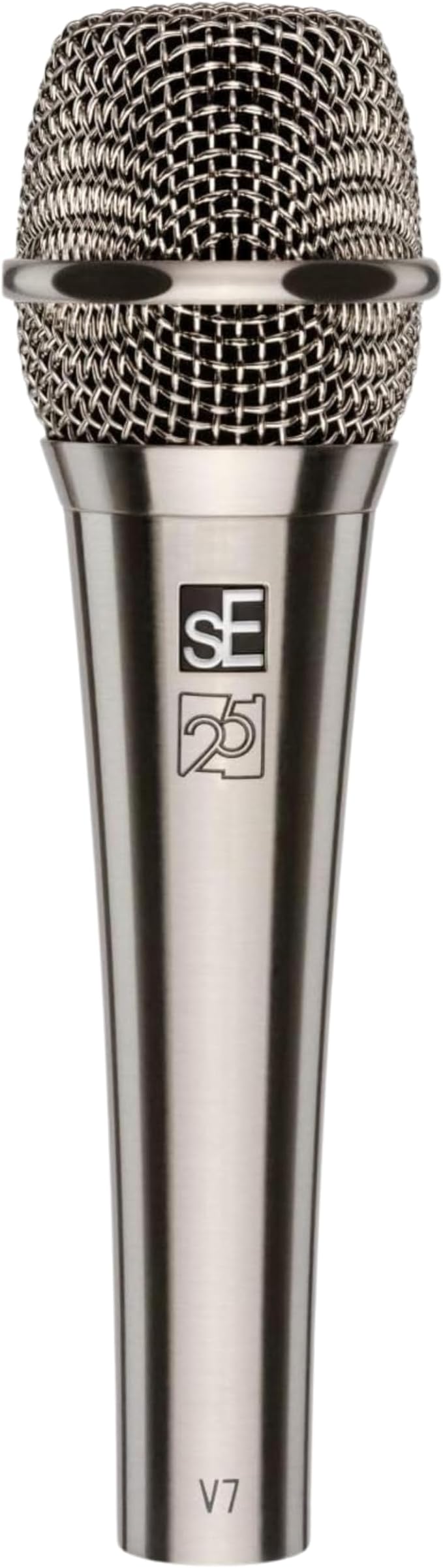 sE Electronics V7 Dynamic Microphone for Singing, Speech & Studio Recording - XLR Handheld Professional Microphone with Supercardioid Aluminum Voice Coil for Huge Gain Before Feedback - Brushed Nickel