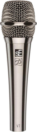 sE Electronics V7 Dynamic Microphone for Singing, Speech & Studio Recording - XLR Handheld Professional Microphone with Supercardioid Aluminum Voice Coil for Huge Gain Before Feedback - Brushed Nickel