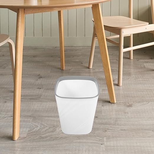 Large Capacity Lidless Trash Can for Home and Office Sleek White Garbage Bin for Bathrooms Kitchens and High-Traffic Areas Waste Container for Everyday Use