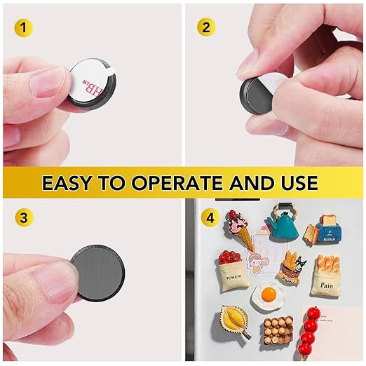 DIYMAG Strong Magnetic Adhesive Dots 140Pcs 0.6x0.12Inch Fridge Refrigerator Magnet for Crafts Whiteboard with Adhesives Backing Magnetic Small Black Button Ceramic Circle Round Heavy Duty