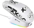ATTACK SHARK G3PRO Wireless Gaming Mouse with RGB Charging Dock,2.4G/USB-C Wired/BT PAW3311 Optical Sensor 1K Polling Rate Adjustable 25K DPI,500mAh Battery Ultra Lightweight 59g Mice (White&Griptape)
