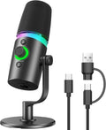 XLR & USB-C Dynamic Microphone for Podcast Recording, 96kHz/24-bit Studio Grade Gaming Mic for PC, Streaming, YouTube & Singing, Professional Vocal Microphone
