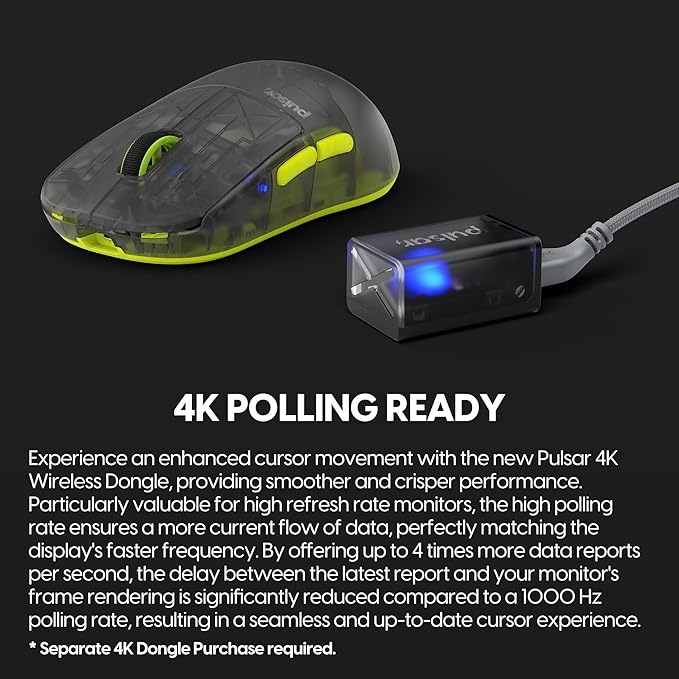 Pulsar Gaming Gears X2H Wireless Gaming Mouse, Ultra Lightweight 1.90 oz (54 g), Symmetrical, Optical Switch, 26000 DPI, PAW3395 Sensor (Medium, Wireless, Acidic Green) (Renewed)