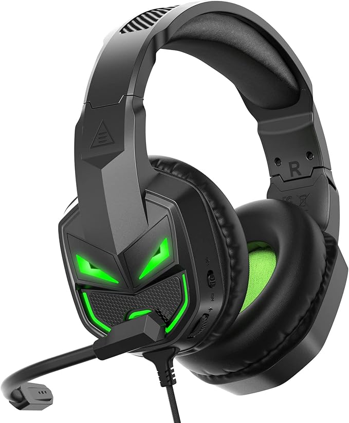 EKSA Fenrir S Gaming Headset for Xbox Series X/S, Xbox One, PS5, PS4, PC, Switch - Noise Cancelling Microphone, Comfortable Ear Pads, 50 mm Drivers, RGB Light, One Key Control - Birthday Gift