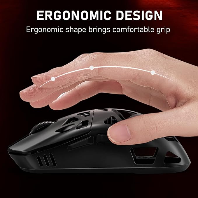Redragon M997 Magnesium Alloy Wireless Gaming Mouse, Tri-Mode BT & 2.4GHz, Ultra Lightweight Ergonomic Mouse, 1000Hz, Rechargeable for PC Laptop, Starlight Black