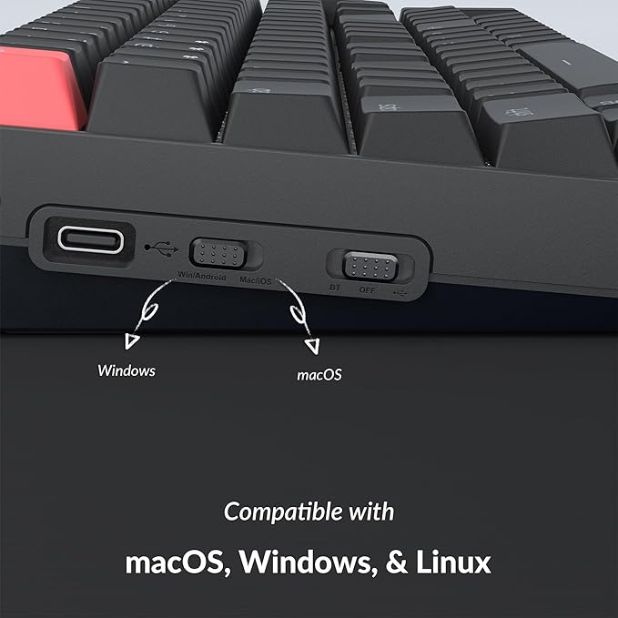 Keychron K4 96% Layout QMK Wireless and Wired Options Mechanical Keyboard, White Backlight Super Brown Switch, Paired with Shine-Through Double-Shot PBT Keycaps for Mac Windows-Version 3