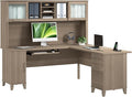 Bush Home 72-Inch L-Shaped Desk with Hutch, Corner Computer Office Desk with File and Box Drawers, Shelves and Storage Cabinet, Home Office Workstation, Somerset Collection, Ash Gray