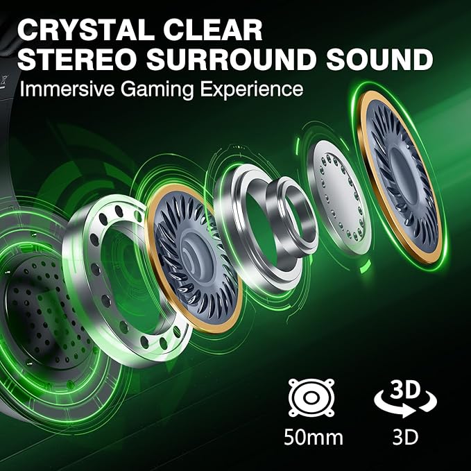 WolfLawS Wireless Gaming Headset for Xbox Series X|S, Xbox One, PS5, PC, Gaming Headphones with Bluetooth, Noise Canceling Mic