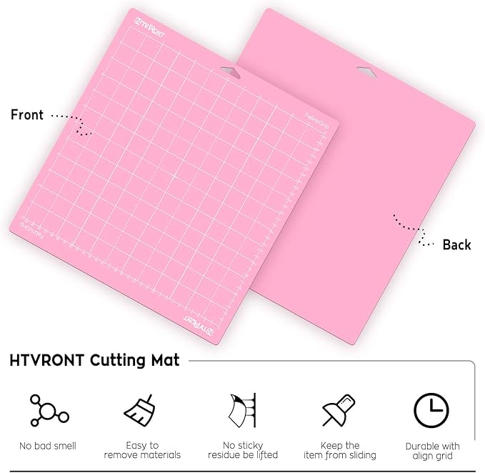 HTVRONT Fabric Grip Cutting Mat, 3 Pcs Cutting Mat 12x12 Compatible with Cricut Maker 3/Maker 4/Maker/Explore 3/4/Air 2/One, Fabric Adhesive Sticky Quilting Cutting Mats Replacement Accessories