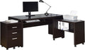 Coaster Home Furnishings - Skeena - Engineered Wood - 3-Piece Home Office Computer Desk Set with Desk Return and Mobile Filing Cabinet- Transitional Style - Home Office - Cappuccino - 800901 -S3