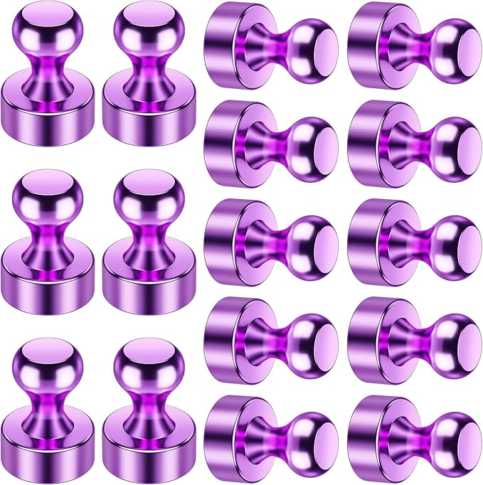 16 Pcs Fridge Magnets, Refrigerator Magnets, Small Strong Magnets, Whiteboard Magnets for Fridge, Magnetic Push Pins for Locker, Kitchen Decor and Accessories, Office, Classroom Organization