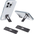 Phone Slim Kickstand, Ultra Thin Vertical and Horizontal 360° Rotating Universal Steel Metal Stable Stand Pocket Friendly Sticky Holder for iPhone Samsung Cellphone Case (Black 2-Pack)