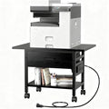 Aetheris Heavy-Duty Printer Stand with Locking Wheels, 2 -Tier Under Desk Table with Storage Drawer, Large Rolling Cart, Printer Table, Fits Printer Scanner Fax Machine (Black)