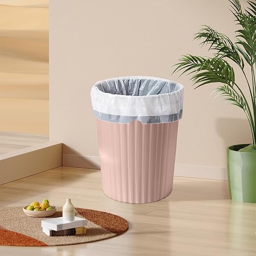 Small Platic 2 Gallon Trash Can - Compact Wastebin for Bathroom, Kitchen, Office, Home Use - Pink