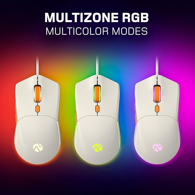 EVO Wired Gaming Mouse - Multizone RGB Lighting - Pixart Sensor - Ultra Lightweight Parachord Cable