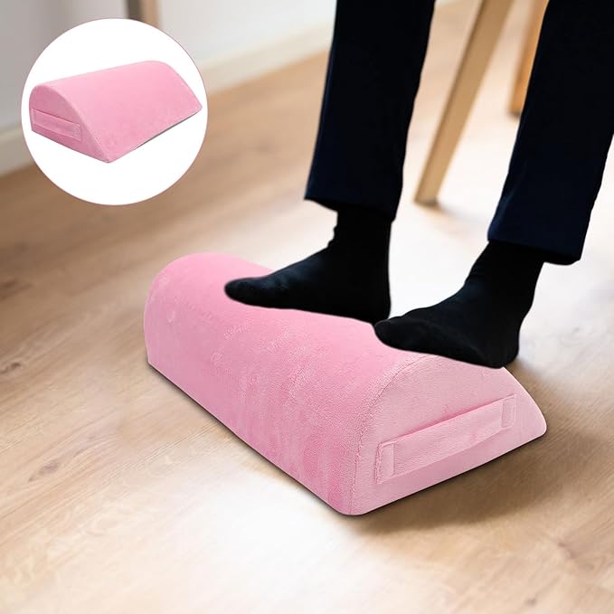 Operitacx Memory Foot Rest Pillow for Home Office Ergonomic Under Desk Cushion Non- Base Comfortable Footrest for Improved Circulation and Relief from Leg Cramps