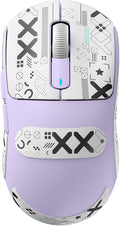ATTACK SHARK X3 Lightweight Wireless Gaming Mouse with Tri-Mode 2.4G/USB-C Wired/Bluetooth,26K DPI, PAW3395 Optical Sensor,Kailh GM8.0 Switch,5 programmable Buttons for PC/Win/Mac(Purple+Stickers)