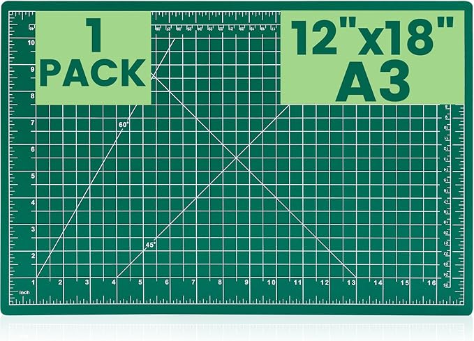 Cutting Mat 12"x18", 1 Pack Double-Sided 5-Ply Self Healing Sewing Cutting Mat, Cutting Mats Board for Crafts-Sewing, Fabric, Quilting, Scrapbooking Project
