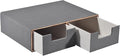 Pu Leather Stackable Desk Drawer Organizer,2-Drawers Desk Caddy for Office Bathroom Bedside Table Dressing Table,Grey
