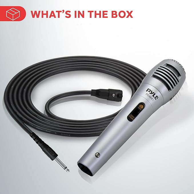 Pyle Professional Dynamic Microphone - 8-Pack Unidirectional Handheld Mic with Built-in Pop Filter, High Signal Output, 6.5 ft. XLR Audio Cable, Ideal for Stage, Karaoke & Studio Performances