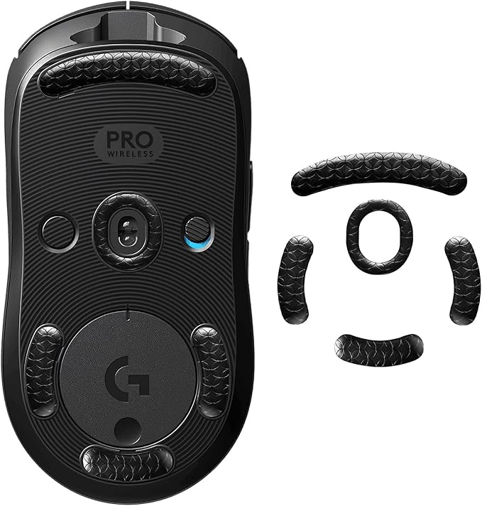 Smooth Gliding Mouse Skates for Logitech G Pro Wireless Gaming Mice Feet Replacement(PTFE,Black) Rounded Edges Ultra-Smooth and Durable Mice Slider for G Pro Wireless