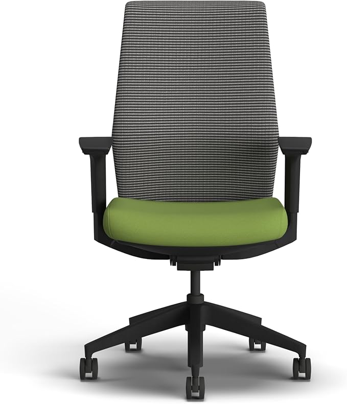 HON Cipher Mesh Office Chair, Standard Cylinder, Height Adjustable Arms, Office Chair with Lumbar Support, Black Mesh, Black Frame, Pear
