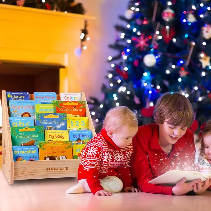 Montessori Bookshelf,Toddler Bookshelf for Kids,Organize Your Little One's Reading Adventure with Our Bookshelf - Perfect for Kids!(Wood)