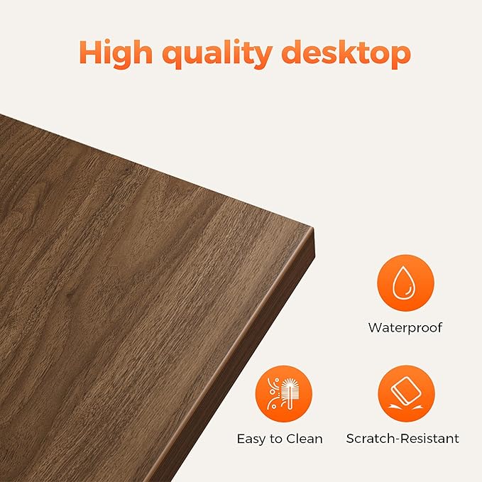 Mericonia 50 inch Large L Shaped Desk, Simple Corner Gaming Desk with CPU Stand & Hooks, Computer Desk for Home, Bedroom & Office Workspace, Walnut
