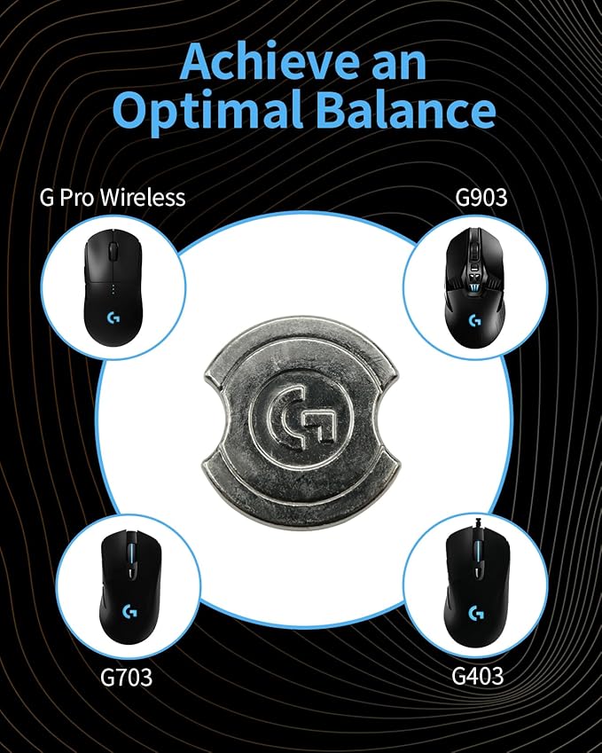 New The Mouse Balance Tuning Weight (10g*1pcs), Wireless Gaming Mouse Weight, Replacement for Logitech G Pro Wireless/G903/G703/G403, Black