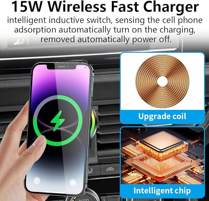Magsafe Car Magnetic Phone Mount for Volkswagen VW Jetta 2019 2020 2021 2022 2023 2024 2025 2026 Auto Interior Accessories Cell Phones Best Holder Fast 15W Wireless Charger Cellphone Stand