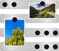 Magnetic Board Magnet Bulletin Board Frameless Stainless Iron Board Strips, Magnetic Strips with Adhesive Backing Magnet Board Memo Board with 10pcs Black Magnets for School Office Home, 4PCS