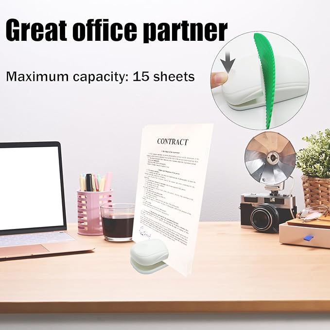 Portable Paper Holder Stand for Desk, Paper Stand for Desk When Typing, Document Holder, Compact Reading Clip Holder, A4 Clamp for Office Typing Reading (Green)