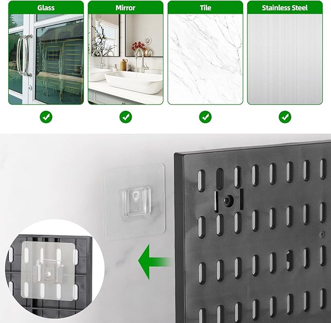 acDesign Pegboard Organizer, 4Pcs Metal Peg Board Panels with 26Pcs Peg Board Organizer Accessories for Walls Tool Organization