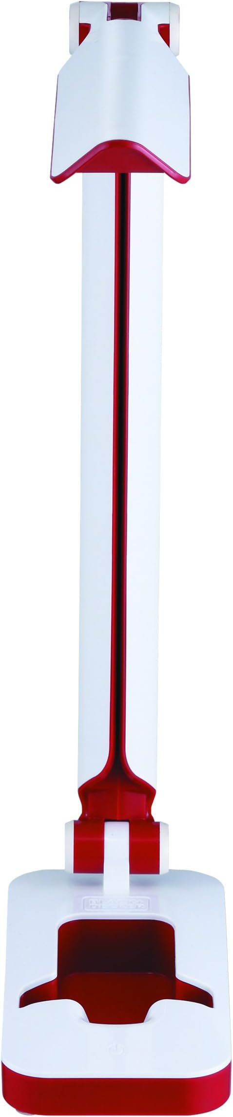 Black and Decker Office LED3FOLD-WHTRED PureOptics Verve 5W Flicker-Free Natural Daylight LED Desk Lamp with USB Charging Port, Phone Stand, 2 Dimming Levels (267 Lumens), 16" x 9" x 3.5" , White/Red
