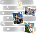 Magnetic Board, Frameless Stainless Iron Magnetic Strips with Adhesive Backing, 6-Pack Magnet Bulletin Board Bar, Memo Board with 10 White Star Magnets for Wall, Office, School, Home, Photos