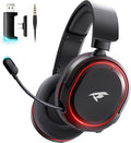 Picun G2 Wireless Gaming Headset, Over-Ear 7.1 Virtual Surround Sound, 2.4GHz/Bluetooth 5.4/Wired, 5ms Ultra-Low Latency, 100H Battery, ENC Noise-Canceling Mic, RGB, for PC PS5 PS4 Switch (BlackRed)