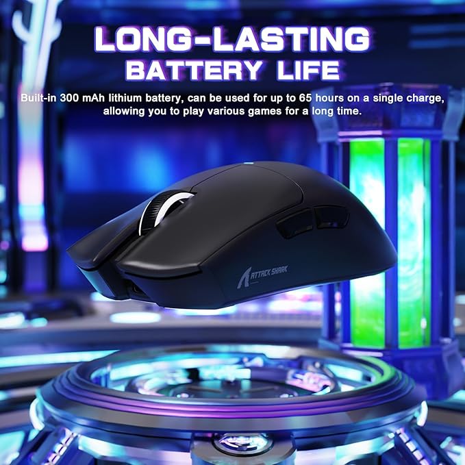 ATTACK SHARK X11SE Ultra-Light Wireless Gaming Mouse,Tri-Modes BT5.2/Type-C Wired/2.4G,PixArt PAW3311 Gaming Sensor,22KDPI,5 Programmable Buttons for Laptop,PC,Mac Gamer (Black)