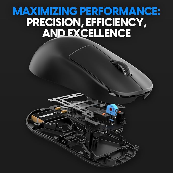 Pulsar Gaming Gears X2H mini Wireless Gaming Mouse, Ultra Lightweight 1.83 oz (52 g), Symmetrical, Optical Switch, 2.4 Ghz 1 ms, 26000 DPI, PAW3395 Sensor (Mini, Wireless, Black) (Renewed)