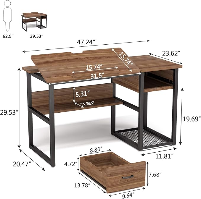 LITTLE TREE Drafting Table Artist Drawing Computer Desk