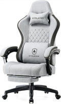 GTPLAYER Gaming Chair, Computer Office Chair with Pocket Spring Cushion, Linkage Armrests and Footrest, High Back Ergonomic Computer Chair with Lumbar Support Task Chair with Footrest