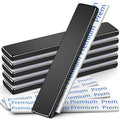 6 Pack Super Strong Neodymium Bar Magnets with Double-Sided Adhesive, Strong Magnet Heavy Duty, Magnets with Adhesive Backing for Fridge, Whiteboard - 60x10x3mm - Black