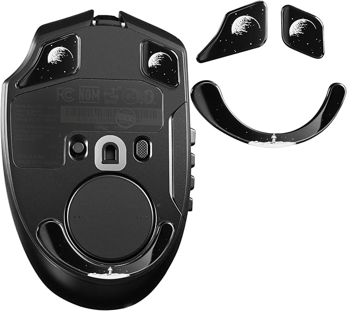 immoenuc Glass Mouse Skates for Razer Naga V2 Pro Wireless Gaming Mouse Feet Pads Smooth Durable Game Mice Accessories Slimmer Toughened Glass Fabrication (Earth Pattern)