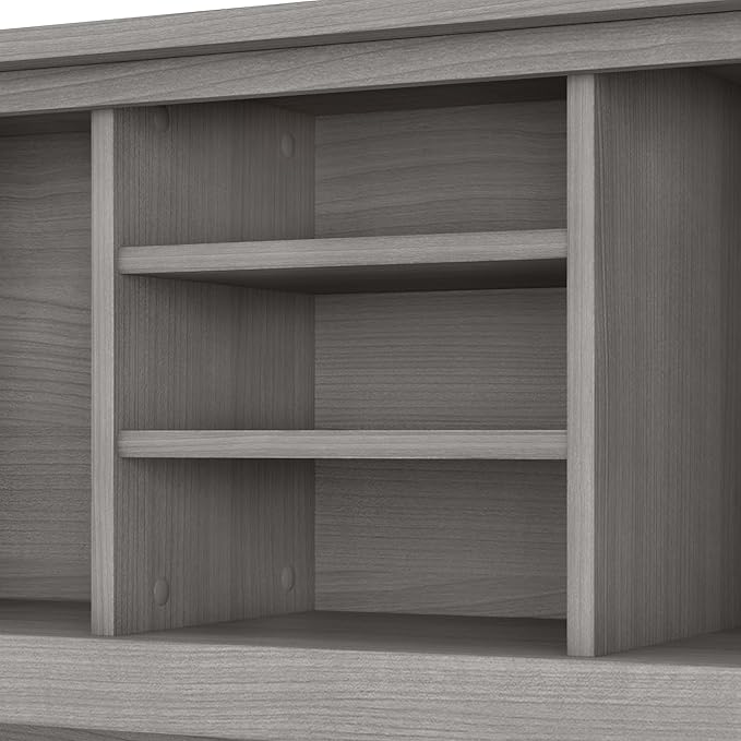 Bush Furniture Somerset 72W L Shaped Desk with Hutch, Lateral File Cabinet and Bookcase in Platinum Gray | Computer Table for Home Office