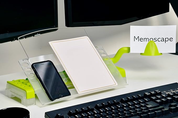 MemoScape Adjustable in-Line Document Holder for Typing | Reduce Neck Strain, Improve Focus, Boost Desk Organization/Workflow | Paper Holder Stand for Desk or Home Office - Avocado Green (VUR 3080)
