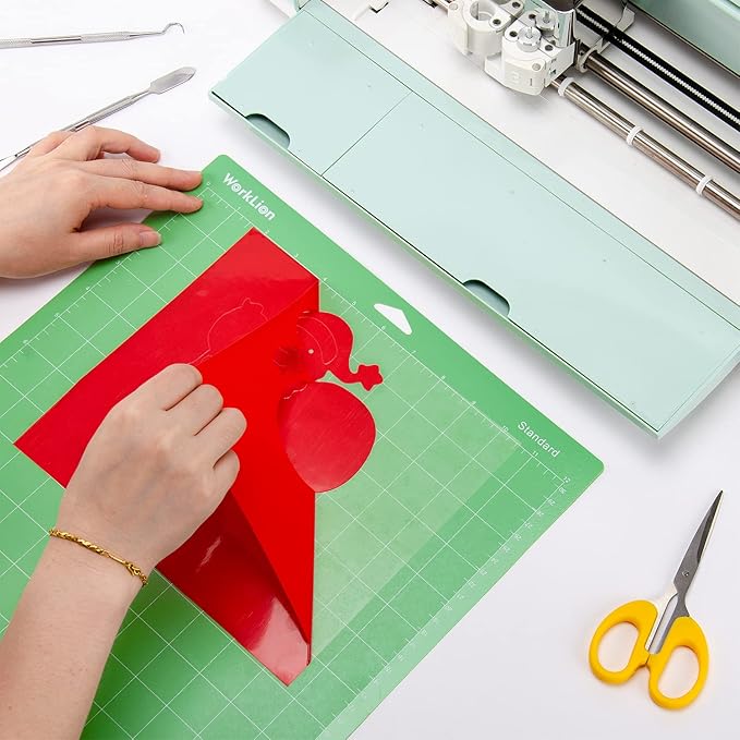 WORKLION Cutting Mat 12x12 Compatible with Maker/Maker 3/Maker 4/Air 2/Explore 3/4, Variety Sticky（Standard,Light,Strong) Vinyl Mat(6Pack)