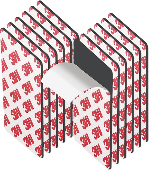 12 Pack, 3" x 1.5" Magnetic Tape, Self Adhesive Magnet Strips Pre-Cut Rectangle, Flexible Magnets Strips Peel and Stick for DIY Crafts Light Art Projects Card Poster to be Magnetic