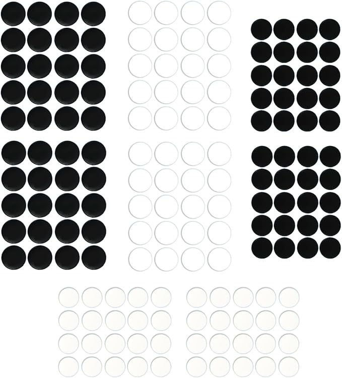 160 Pcs Universal Mouse Slider Pads, Dia 6mm & 7mm Dot Mouse Glide Skates Replacement Compatible with Gaming Mousepads, Wear-Resistant Smooth Glide Mice Glass Skates Pad (White & Black)