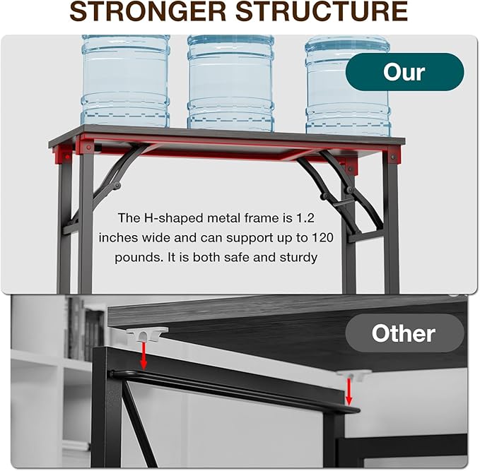 TEMI Foldable Compact Desk – Marble Greige (35.8")
