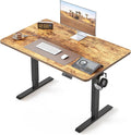 BANTI 40 × 24 Inches Standing Desk, Ergonomic, Electric Height Adjustable, Sit and Stand Up, Computer Office Desk with Splice Board, Black Frame/Rustic Brown Top