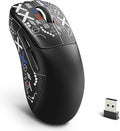 ZIYOU LANG×HXSJ T700 Wireless Gaming Mouse,Adjustable 10000 DPI 1K Optical Sensor,2.4G/BT/USB-C 6 Programmed Buttons,500mAh 56g Lightweight Ergonomic Computer Mice for PC/Laptop/Mac-Black&Griptape